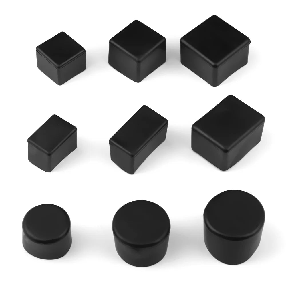 4pcs Square Silicone Chair Leg Caps Non-slip Table Foot Dust Cover Socks Floor Protector Pads Pipe Plugs Furniture Leveling Feet