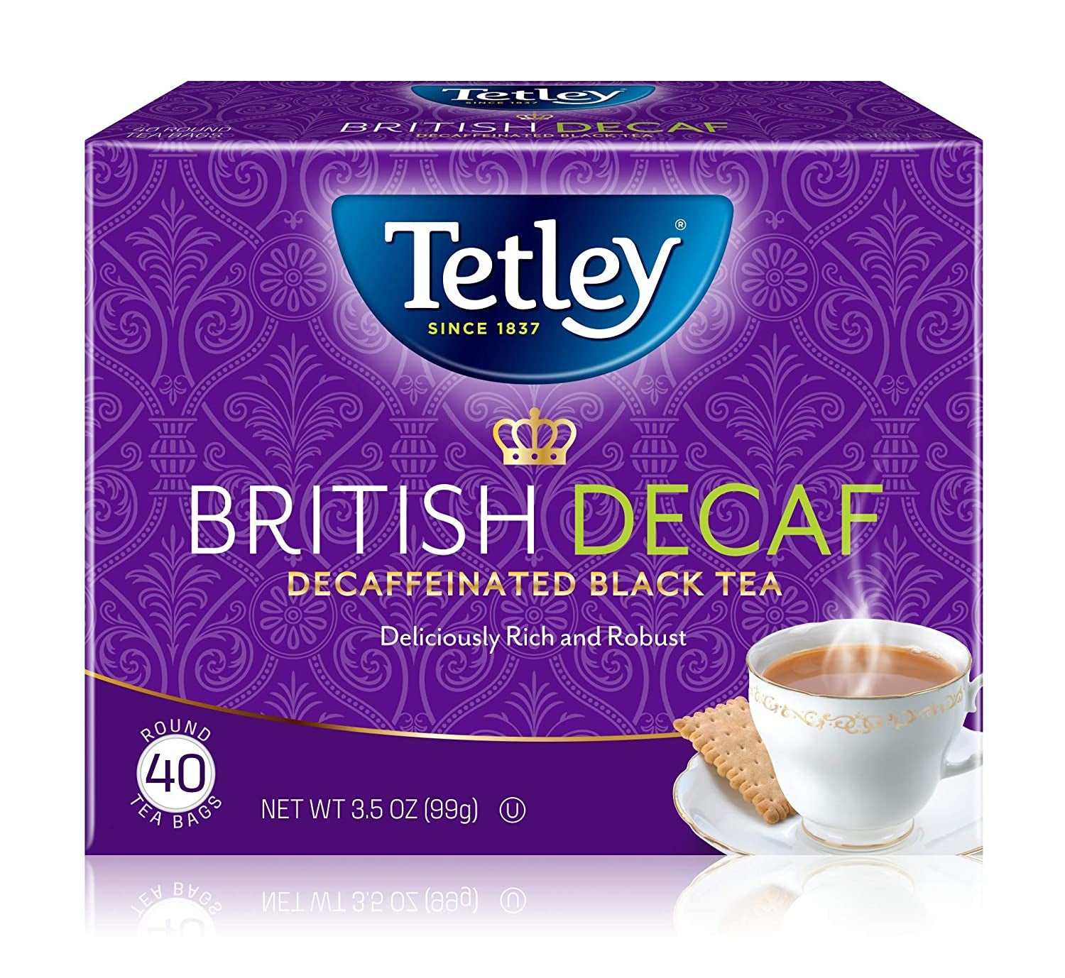 British Blend Premium Decaf Black Tea, Decaffeinated Tea, 40 Tea Bags (Pack of 6), Rainforest Alliance Certified