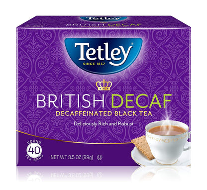 British Blend Premium Decaf Black Tea, Decaffeinated Tea, 40 Tea Bags (Pack of 6), Rainforest Alliance Certified