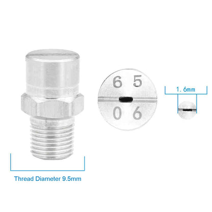 2Pcs High Pressure Stainles Steel Flat Nozzle Stainless Steel 1/8" Industrial V Jet High Pressure Fan Cleaning Nozzle 65 Degrees