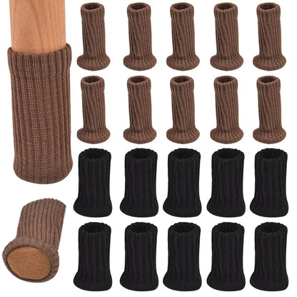 16Pcs Chair Legs Socks Knitted Furniture Feet Floor Protectors Anti-slip Pads Silent Thicken Table Chair Leg Socks Covers