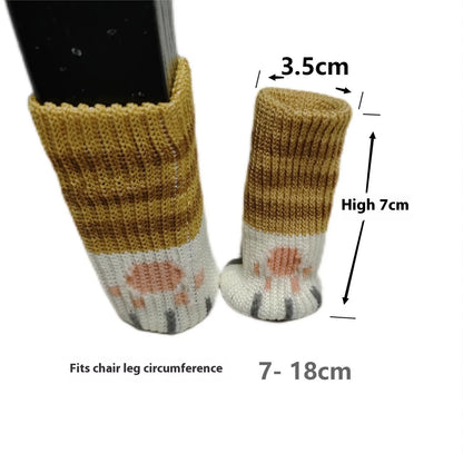 16Pcs Chair Legs Socks Knitted Furniture Feet Floor Protectors Anti-slip Pads Silent Thicken Table Chair Leg Socks Covers