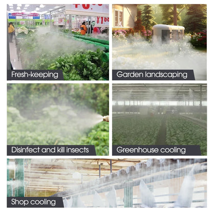 45W 0.2MM Gardening Atomizing Cooling System Quick Connection Nozzle Tee Watering Device Fine Spray Humidification Equipments