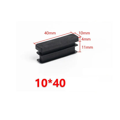 10/20Pcs Rectangle Plastic Inner Plug 10mm to 60mm End Caps Blanking Plug Tube/Box Section Inserts Black