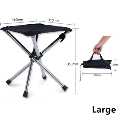 Stainless Steel Fishing Chair Barbecue Folding Stool Outdoor Camp Hiking Picnic Travel Seat Chair Collapsible Seat Small Stool