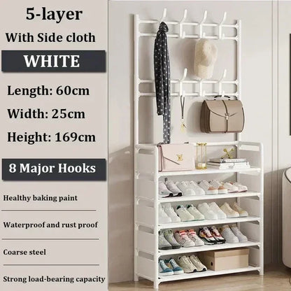 Clothes Hat Hangers Shoe Rack Multi-ayer Shoe Rack Simple Floor Shoes and Hat Racks Load-bearing Living Room Organizer Shelf