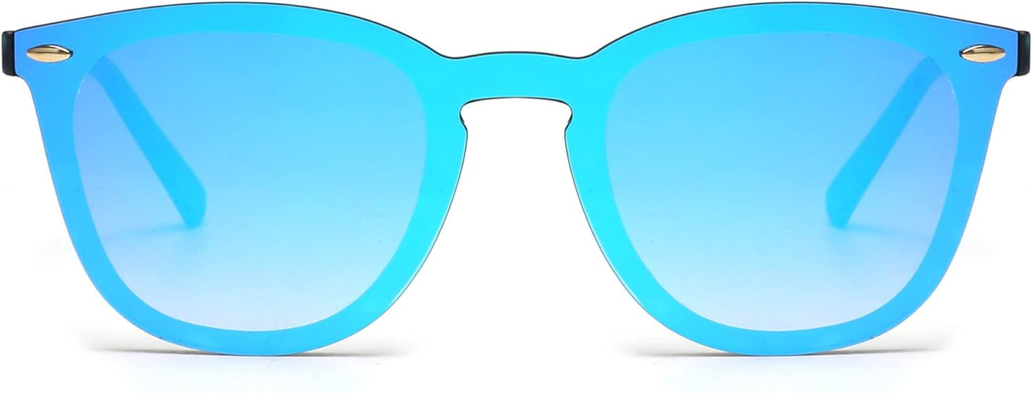 Trendy Rimless Mirrored Sunglasses Reflective Sun Glasses for Women Men