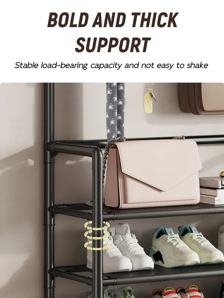 Clothes Hat Hangers Shoe Rack Multi-ayer Shoe Rack Simple Floor Shoes and Hat Racks Load-bearing Living Room Organizer Shelf