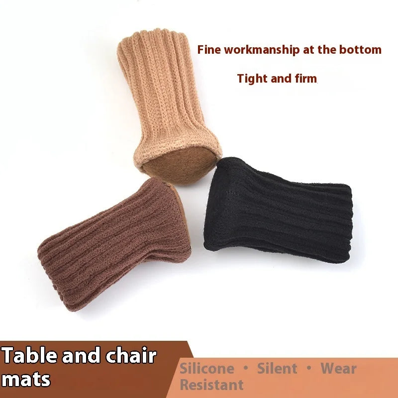 16Pcs Chair Legs Socks Knitted Furniture Feet Floor Protectors Anti-slip Pads Silent Thicken Table Chair Leg Socks Covers