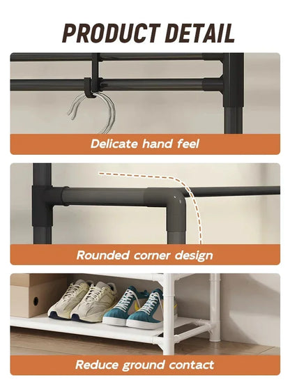 Clothes Hat Hangers Shoe Rack Multi-ayer Shoe Rack Simple Floor Shoes and Hat Racks Load-bearing Living Room Organizer Shelf