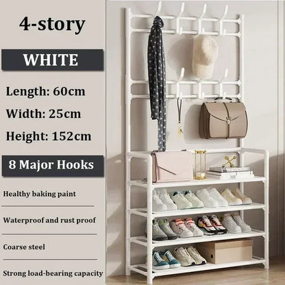 Clothes Hat Hangers Shoe Rack Multi-ayer Shoe Rack Simple Floor Shoes and Hat Racks Load-bearing Living Room Organizer Shelf