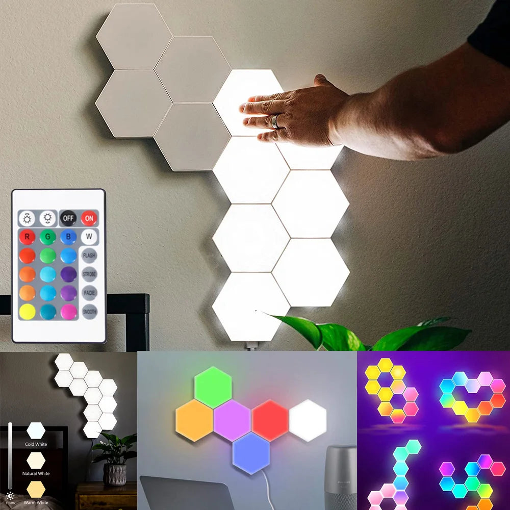 Touch Sensitive RGB Hexagon Lights LED Wall Panels USB Cellular