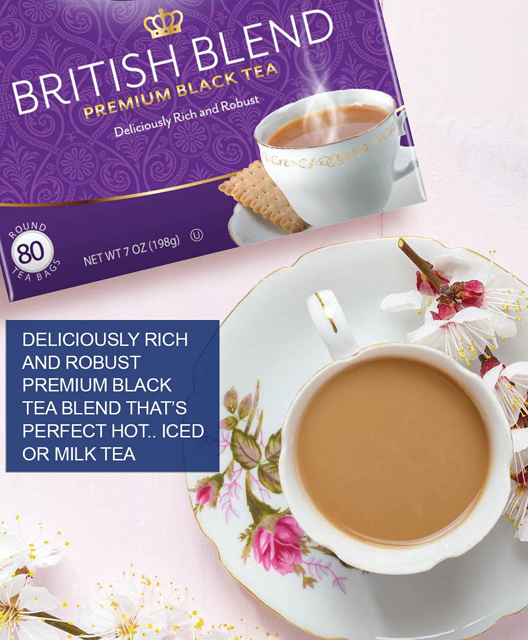 British Blend Premium Decaf Black Tea, Decaffeinated Tea, 40 Tea Bags (Pack of 6), Rainforest Alliance Certified