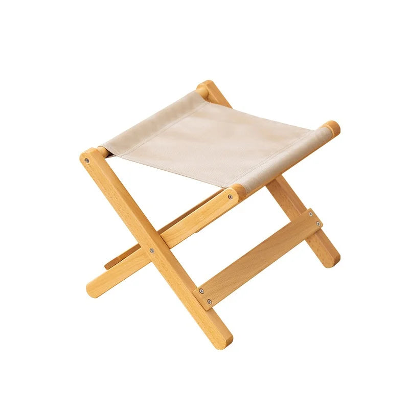 Outdoor Camping Chair Portable Stool Fishing Chair Matzah Picnic Art Raw Beech Wood Leisure Folding Small Stools