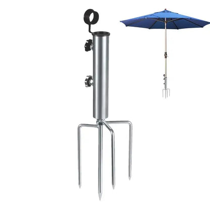 Outdoor Pole Holder Camping Umbrella Base Beach Anchor Tent Accessories Fishing Stand Rod Metal Patio Umbrellas