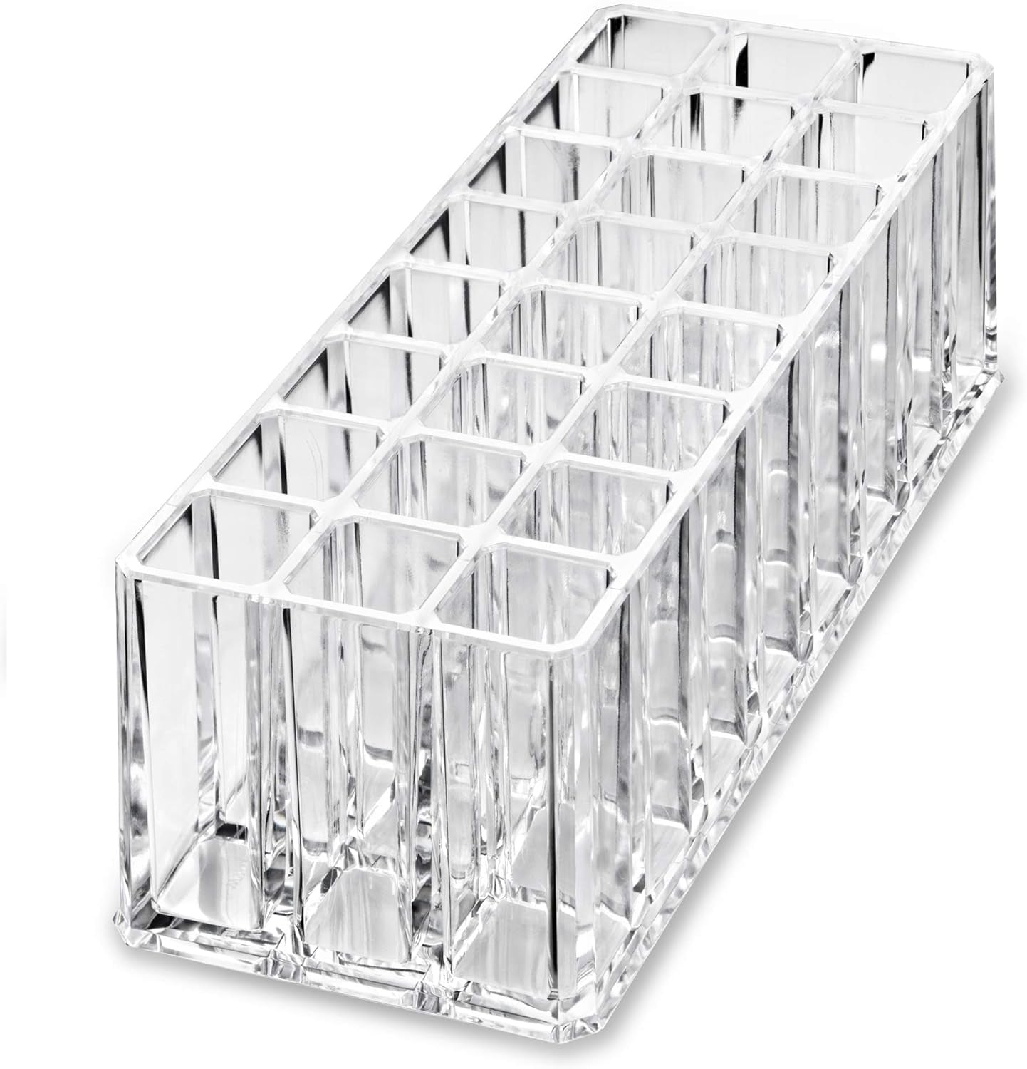 Byalegory Acrylic Makeup Beauty Brush Organizer | 24 Space Cosmetic Storage (CLEAR)